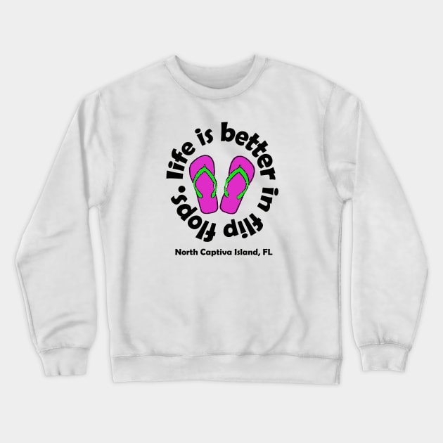 life is better in flip flops. pink logo Crewneck Sweatshirt by Ultra Local